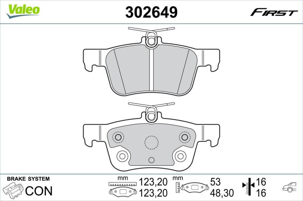 Jogo de 4 pastilhas de travão VALEO ref. 302649
